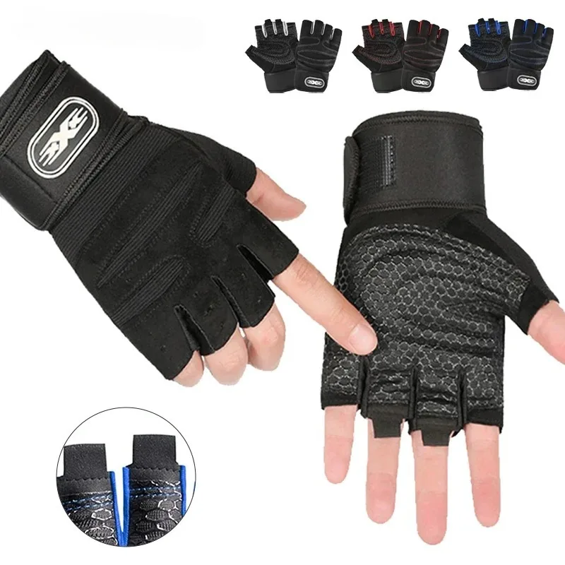 Enhanced Performance Half Finger Workout Gloves with Wrist Support for Sport & Fitness Activities
