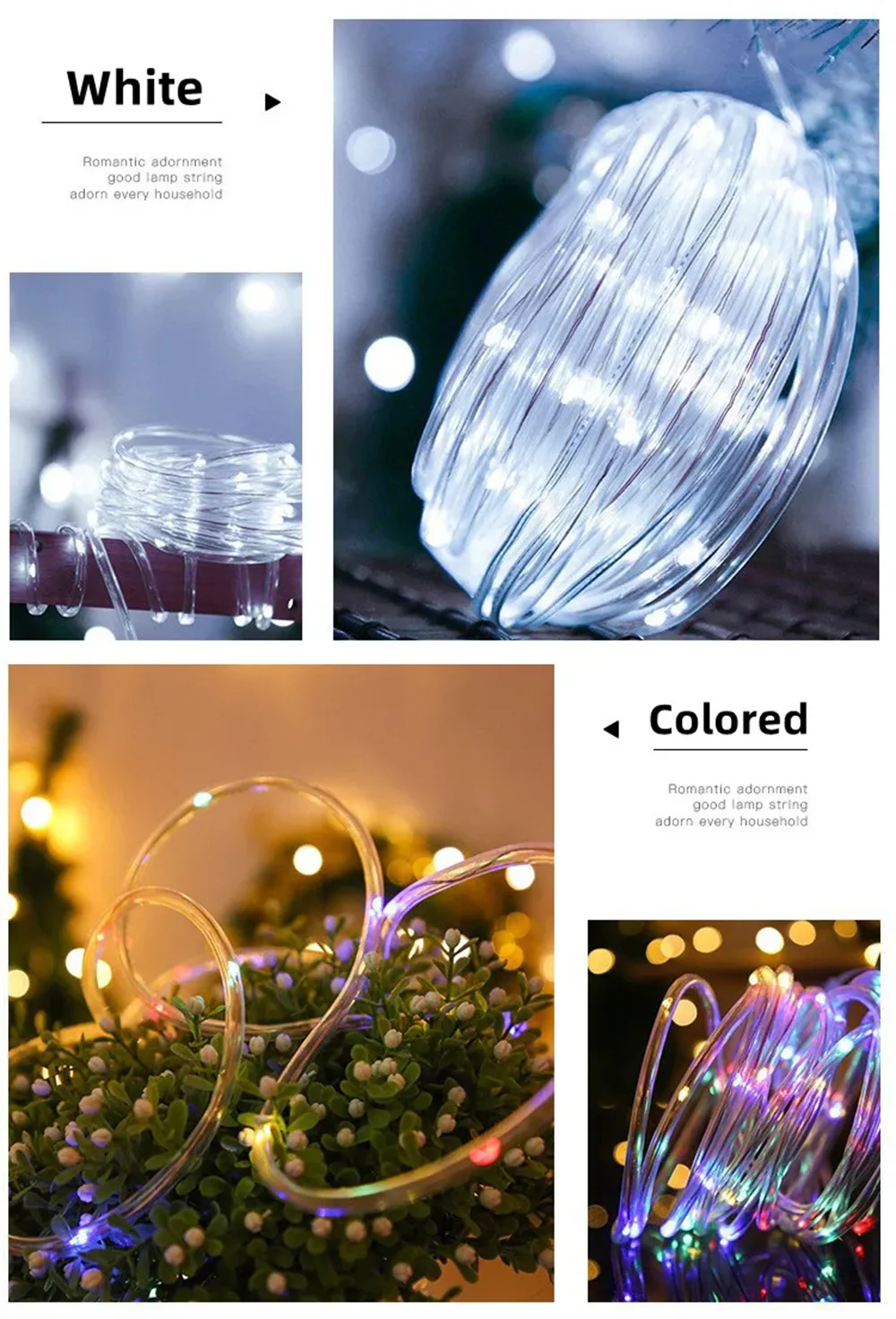 Description Picture 5 of itemOutdoor Solar Tube Rope Led Light 32m/22M/12M/7M Garden Christmas Decoration Fairy String Light Outdoor Wedding Party Led Lamp