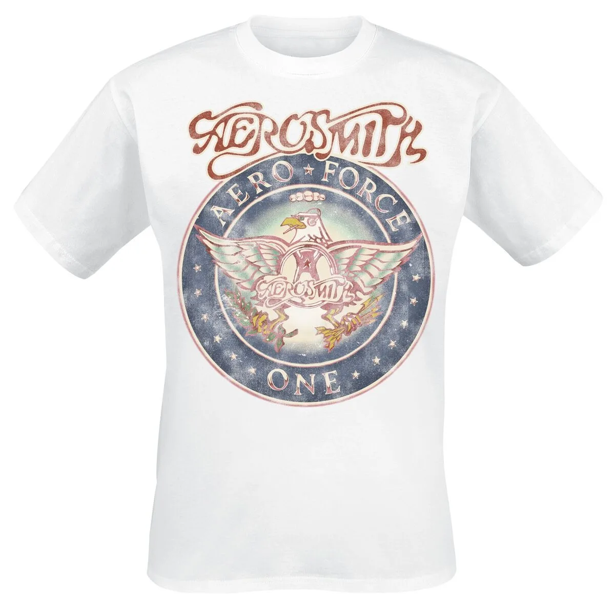 Aerosmith Aero Force One Eagle Badge Unisex T-Shirt Vintage-Print Rock Casual Tee