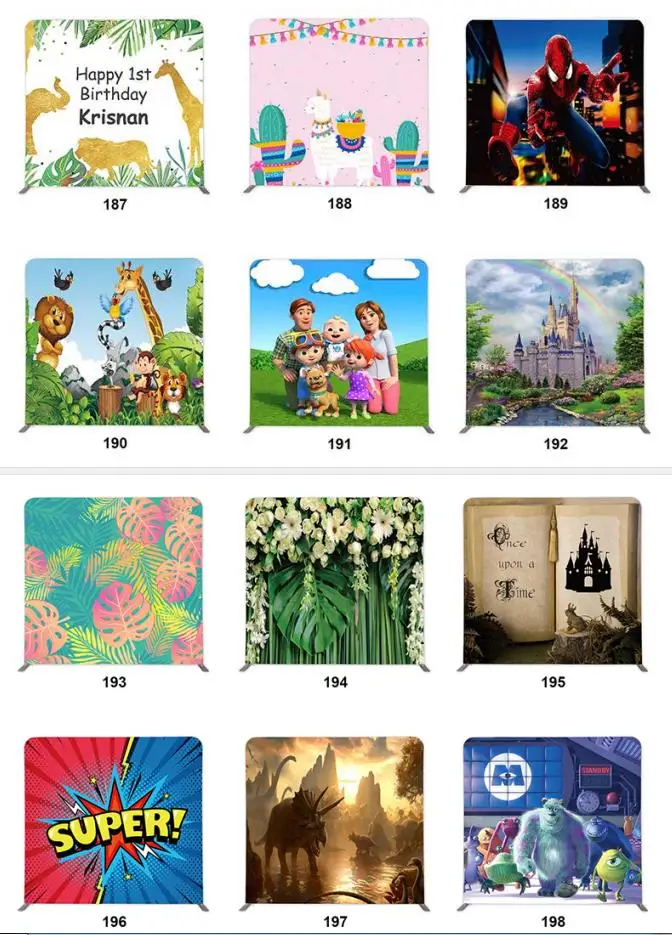Customize Double Sided Print Wood Pillow Case Backdrop for Photography Wedding Party Decoration Birthday Background