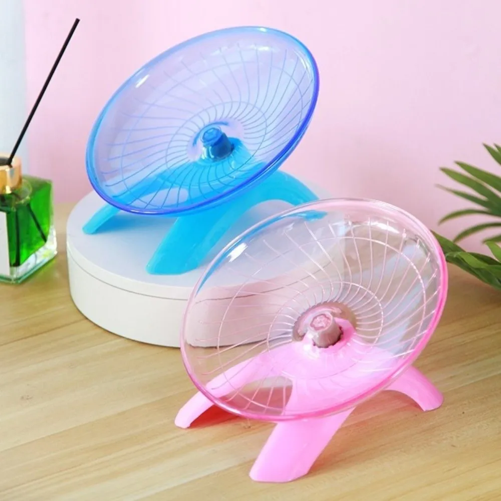 Transparent Hamster Flying Wheel Quiet Operation Plastic Exercise Squirrel Wheel Steel Axle Stable Base Running Disc Toy