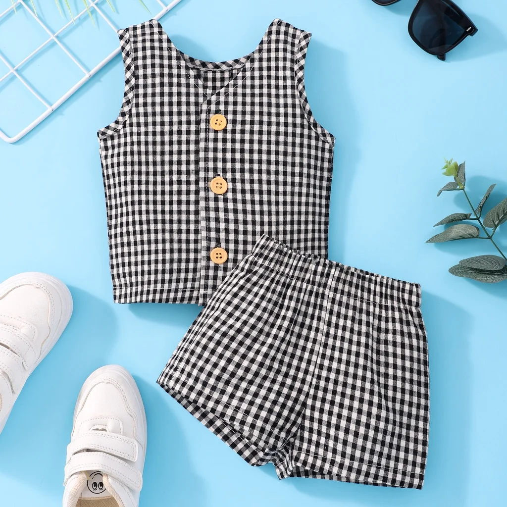 

Baby Clothing Set 0-18Months Summer Infant Sleeveless Shirt + Shorts Cute Baby Suit Fashion Baby Clothes Boy Outfit