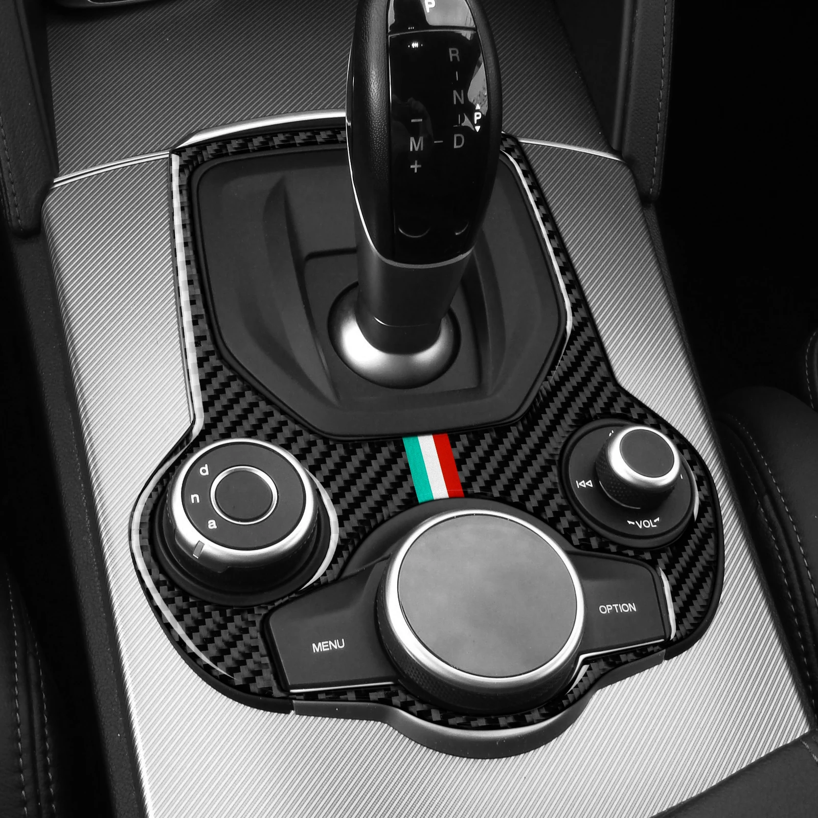 알파 로메오 줄리아 952/스텔비오 949 2016-2019 센터 콘솔 기어 시프트 패널, 카본 파이버 인테리어 스티커 자동차 액세서리