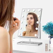 

Hollywood Mirror Rotation Vanity Mirror with 12 LED Bulbs Vanity Mirror with Lights Tabletop Makeup Mirror with 3 Color Lighting