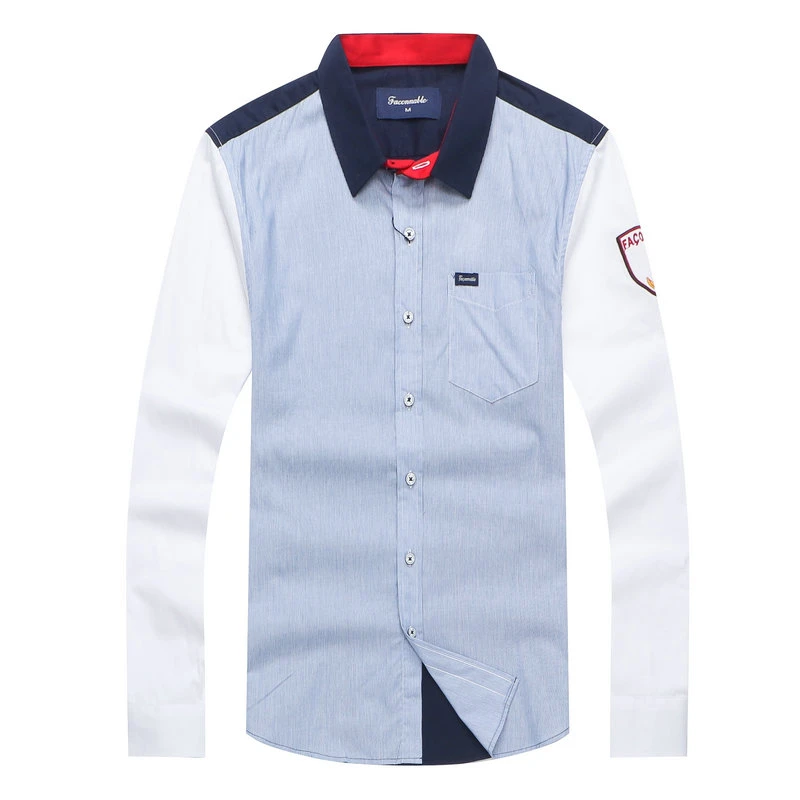 Camisas para Hombre, Camisa de manga larga, faconnable, marca social, M XXL|Camisas informales|