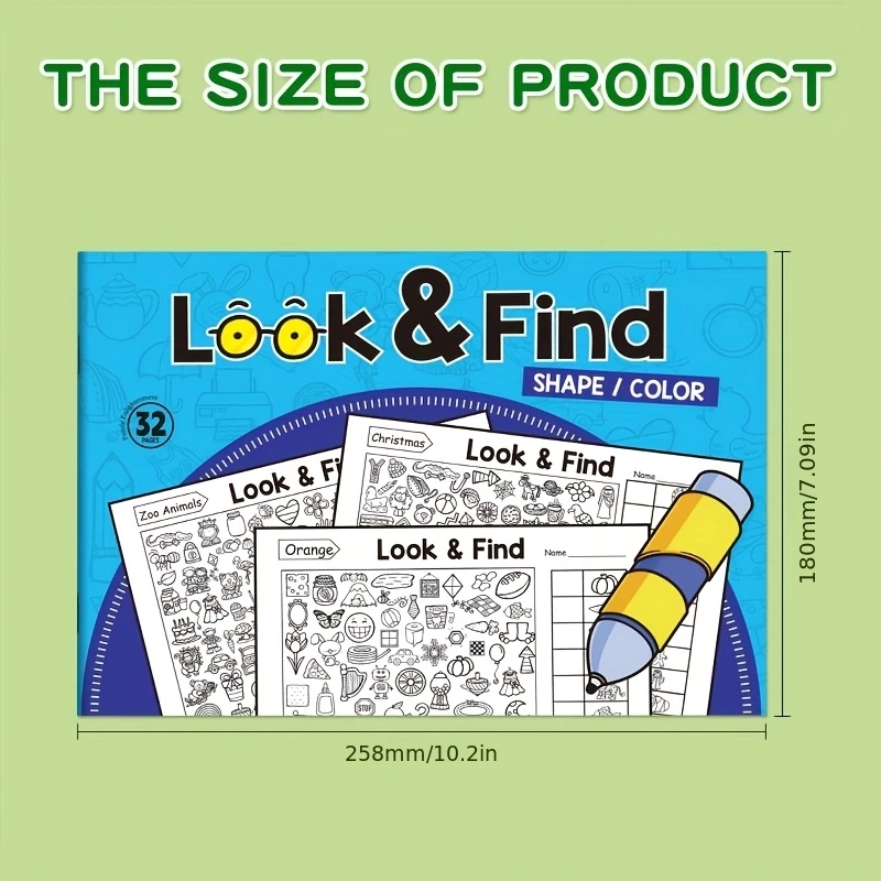 Interactive Look & Find Activity Book - Easy-to-Use Layout - Educational Learning for Cognitive Development, Memory & Focus