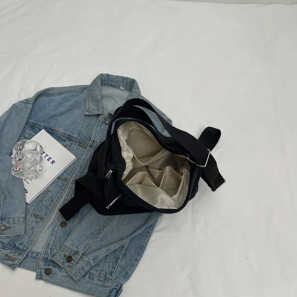 Women Canvas Solid Shoulder Bag Fashion Casual Handbags High Quality Large Capacity Tote Crossbody Bags Backpack