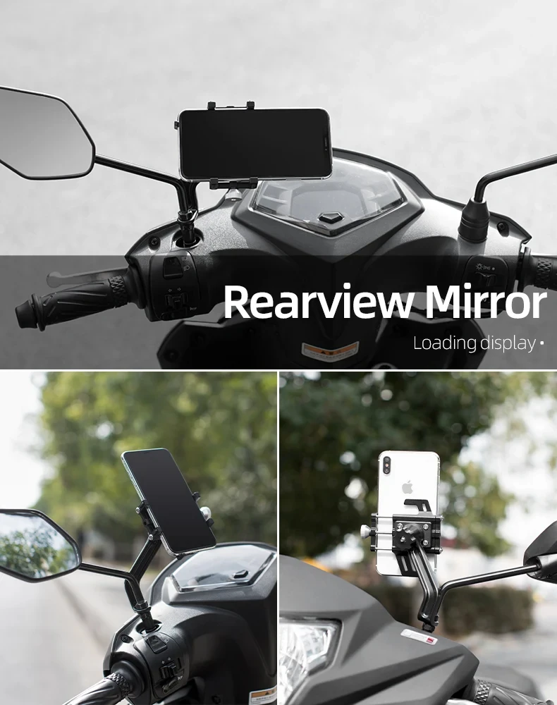 ROCKBROS Fahrrad-Telefonhalter, CNC-Aluminiumlegierung, Fahrrad-Smartphone-Halterung, fünf Krallen, mechanischer Motorrad-elektrischer Telefonhalter – Detail 17