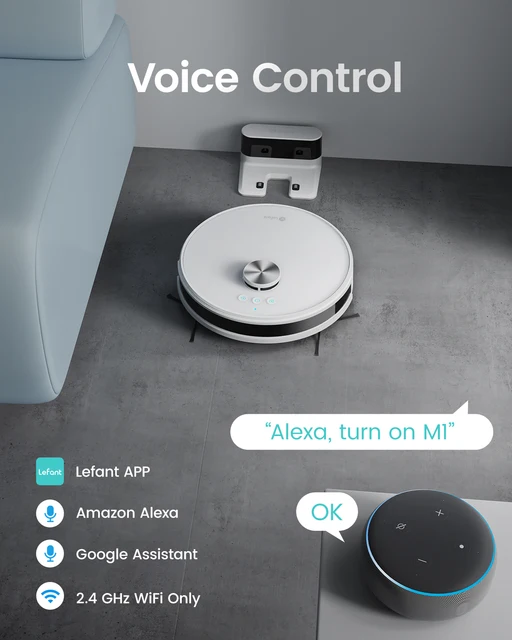 Aspirapolvere robot LEFANT M1 con mappatura multipiano, batteria 4000Pa, 4000 mAh, navigazione LDS, APP/Alexa, elettrodomestico intelligente 4