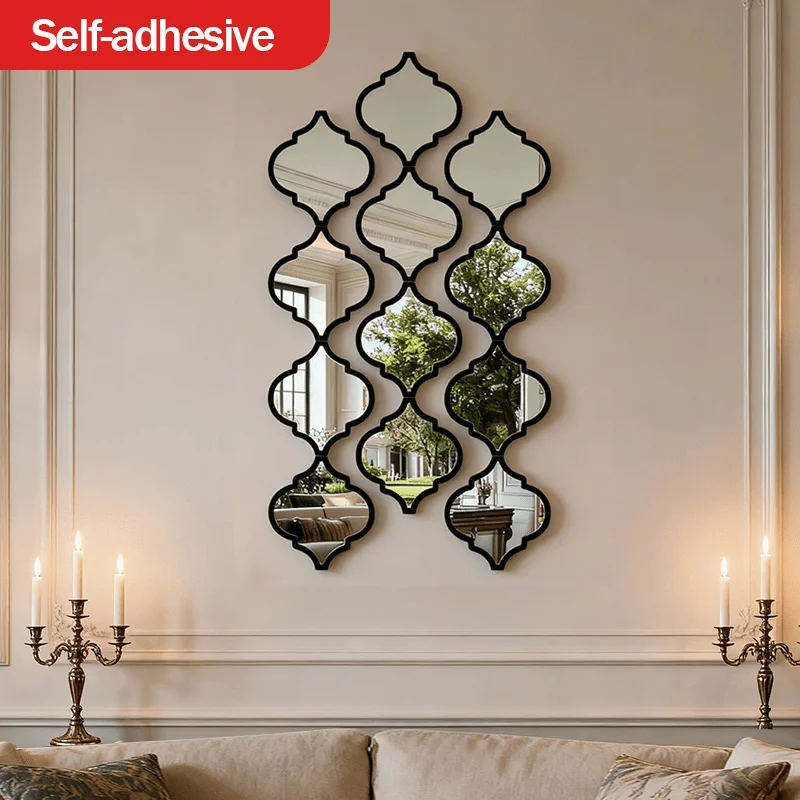 12 قطعة مرآة مغربية كبيرة - مثبتة على الحائط لغرفة...