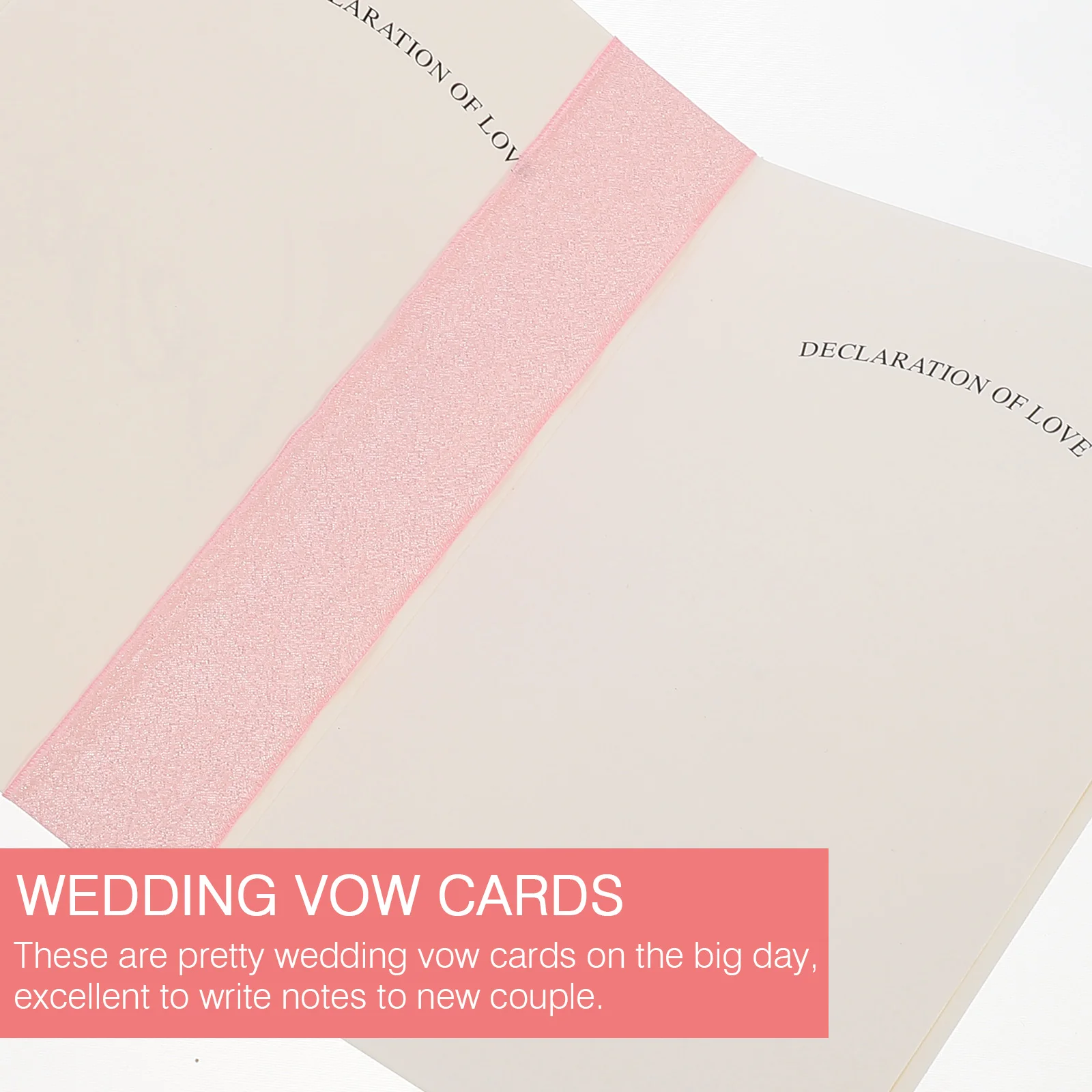 2pcs Book Exquisite Craftsmanship Paper Wedding Vow Cards Delicate Ribbon Vow Brochures Party Speech Cards Romantic