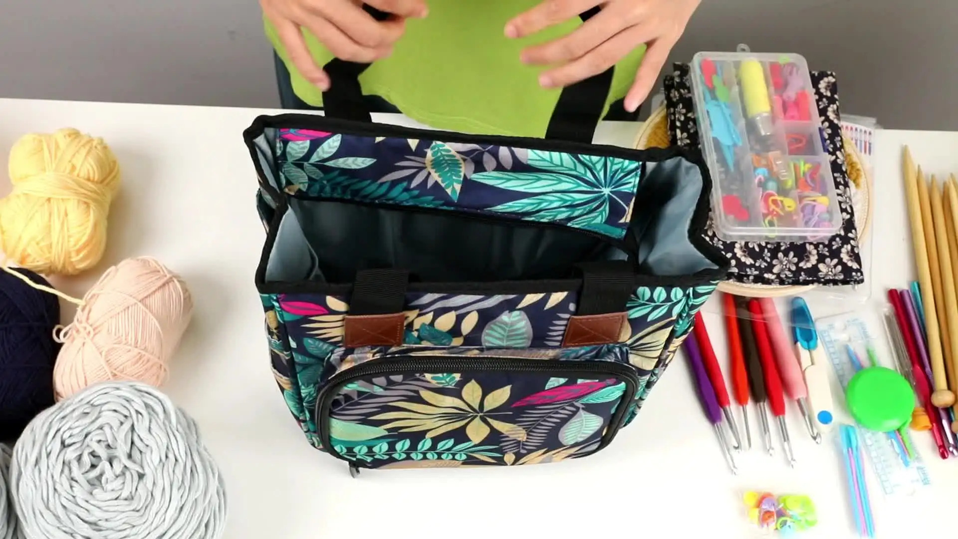 Cupohus Art Organizer Sac Fourre-tout De Rangement Artisanal Avec Poches Et Poign Es En Tissu Oxford Pour Enseignants Officiers Artistes Tudi~p127581962