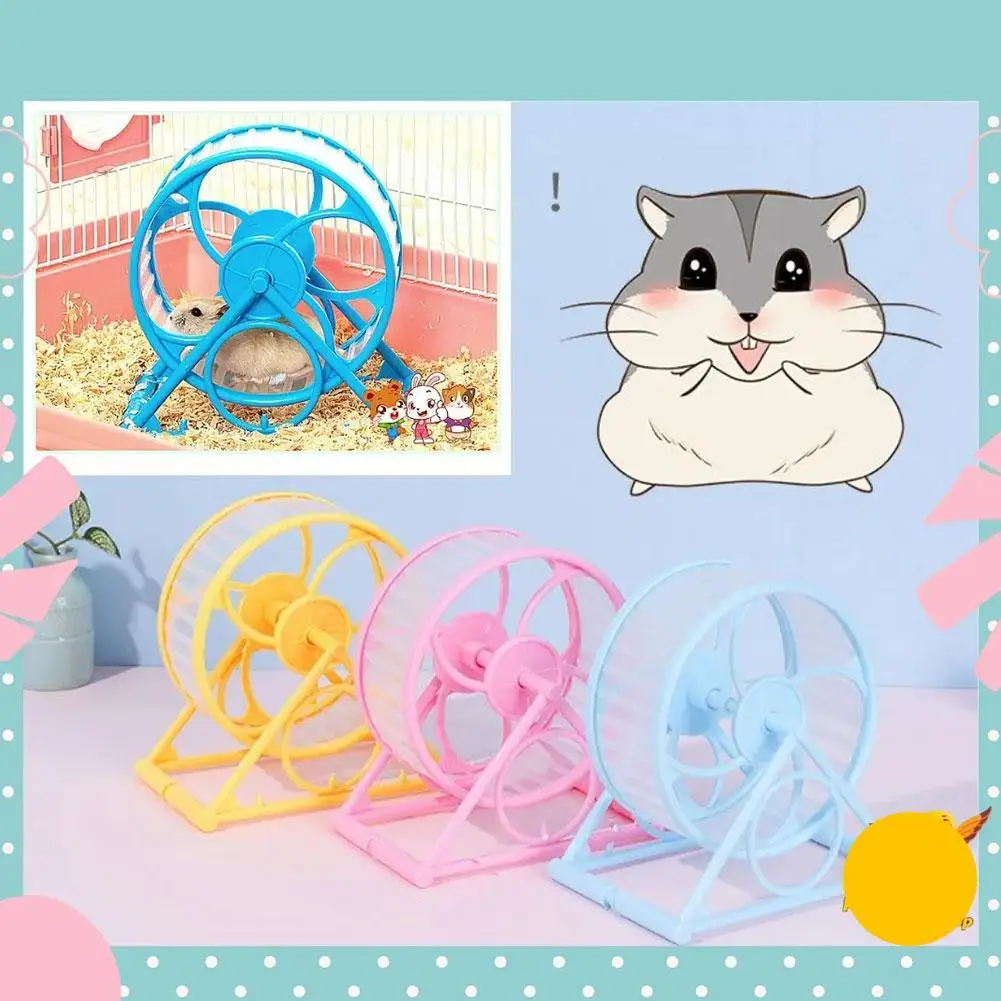 Hamster Sport Running Wheel Rat Small Rodent Mice Silent Jogging Hamster Gerbil Exercise Play Toys Brackets Cage Accessories Exercise Wheel