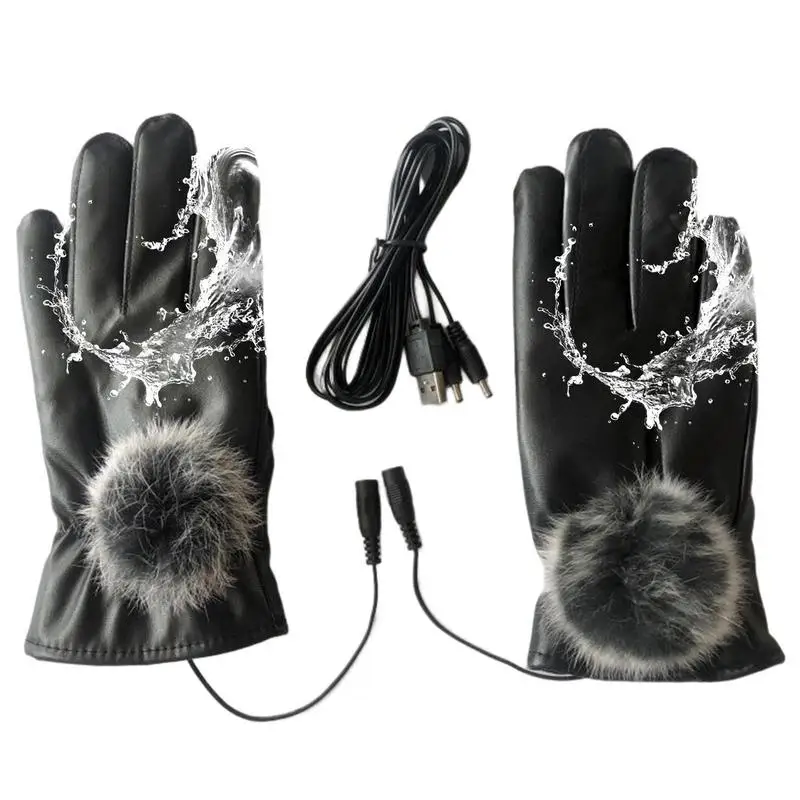 

Screen Touch Heating Gloves Electric Heating Hand Gloves Full Finger USB Waterproof Heated Ski Gloves For Riding Fishing Hiking