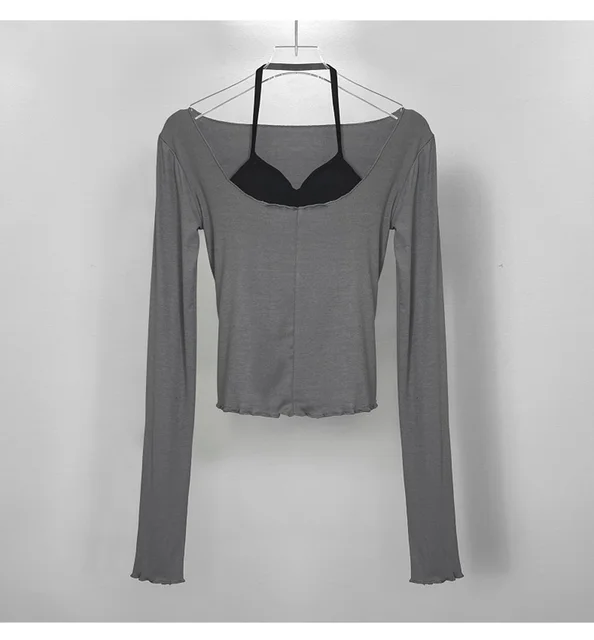 Korean Style Girls Naked Sense Sports Top With Hanging Neck And Beautiful  Back Tight, Thin, And Sexy Fitness Fake Two Tight Long Sleeve Shirt For  Women 8UMD 210603 From Bai02, $23.98