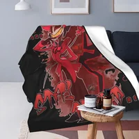Hazbin Hotels Alastor Knitted Blanket Flannel Super Warm Throw Blankets for Outdoor Travel Bed Rug 2