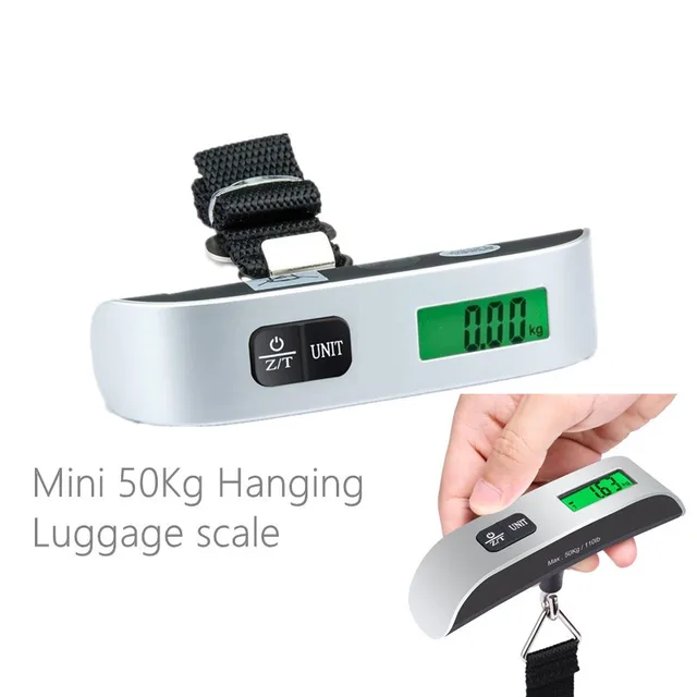 50kg Portable Hanging Scale Electronic Hand Luggage Scale Digital Display Suitcase 110lb Travel Baggage Bag Weighing Tools 2