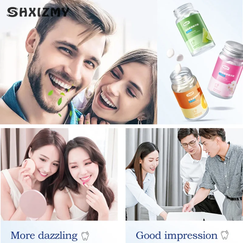 30 Capsules Probiotic Solid Toothpaste Clean Oral Fresh Breath Chewable Travel Portable Mouthwash Tablets Brightening Teeth Care
