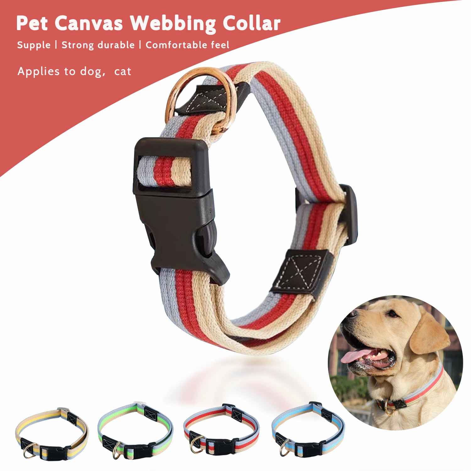 CanvasDogCollarGermanShepardMediumLargeDogCollarsForWalking