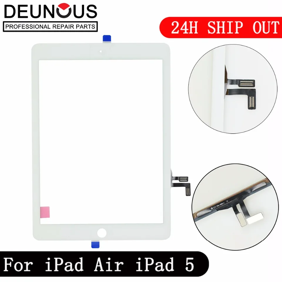 Vetro Di Ricambio Per IPad Air 1 - Touch Screen Digitizer Con Pulsante Home, Nero, A1474/A1475/A1476