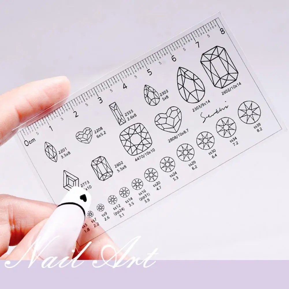 Good Fake Nail Ruler  High Precise Lightweight Faux Nail Ruler  All-Purpose Clear Ruler Fake Nails Measuring Tools 2