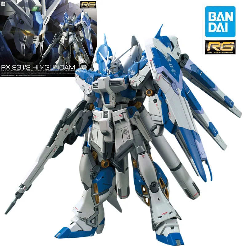 

Bandai Original Gundam RG Series Model Garage Kit 1/144 Figure Gundam Hi-v Boys' Action Assembly Toys Collection Model