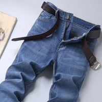 Printemps automne hommes d'affaires jean décontracté droit Stretch mode classique noir ciel bleu gris travail Denim pantalon marque vêtements 6