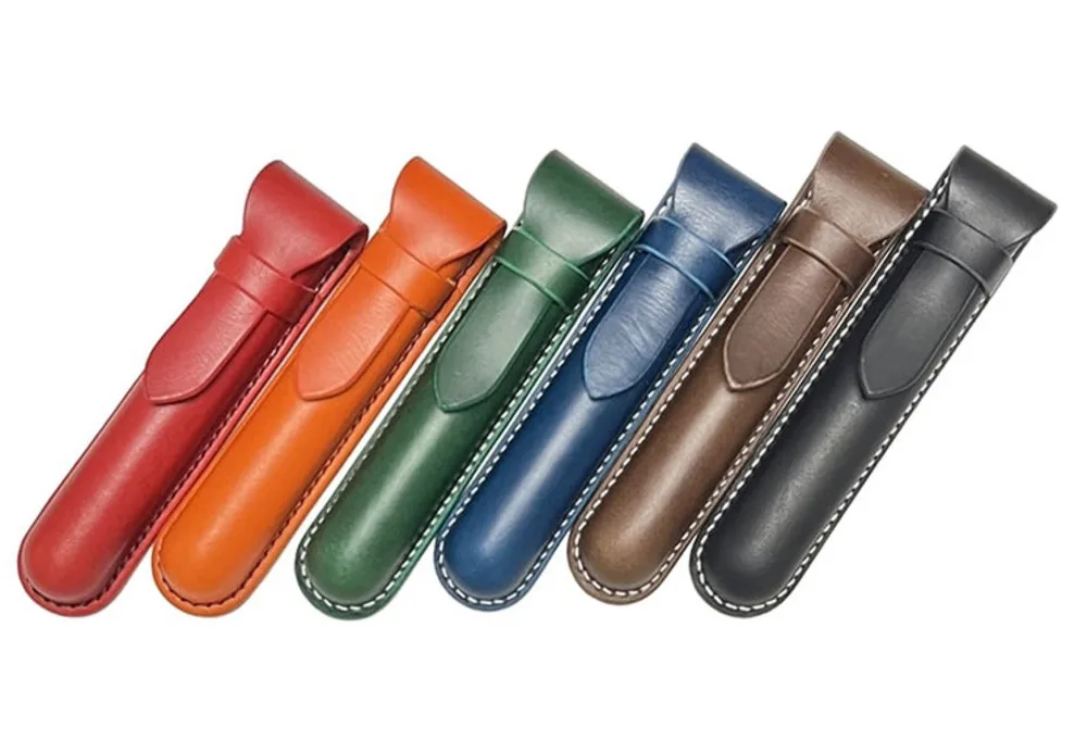 Handmade 100%  Genuine Italian vegetable tanned hide Leather Pen Pouch, Pen Case,Luxury  Pen Bag