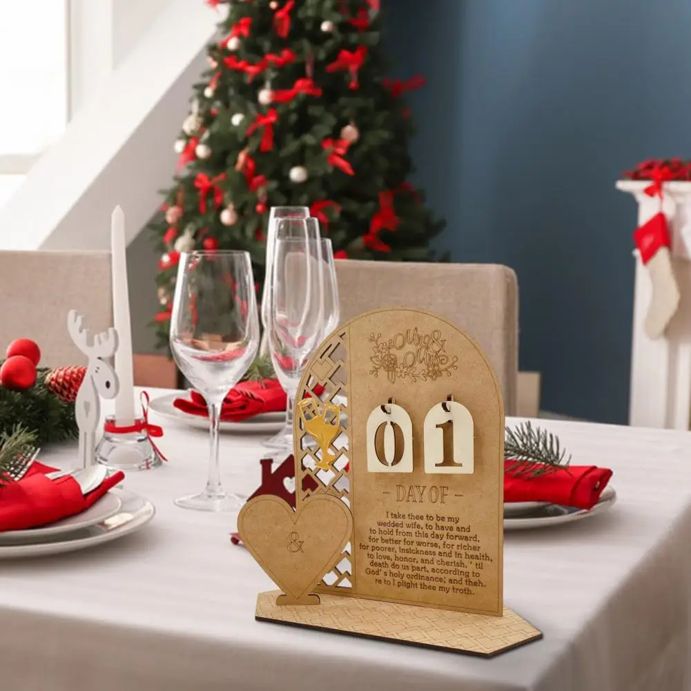 

Wedding Day Countdown Decoration Wooden Wedding Countdown Calendar for Couples Bridal Shower Party Decor Engagement for Mrmrs