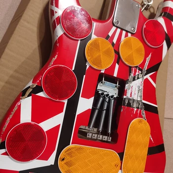 Eddie OEM Van Halen Relic High quality electric guitar, E VH,body inset reflective license plate, in stock, fast shipping