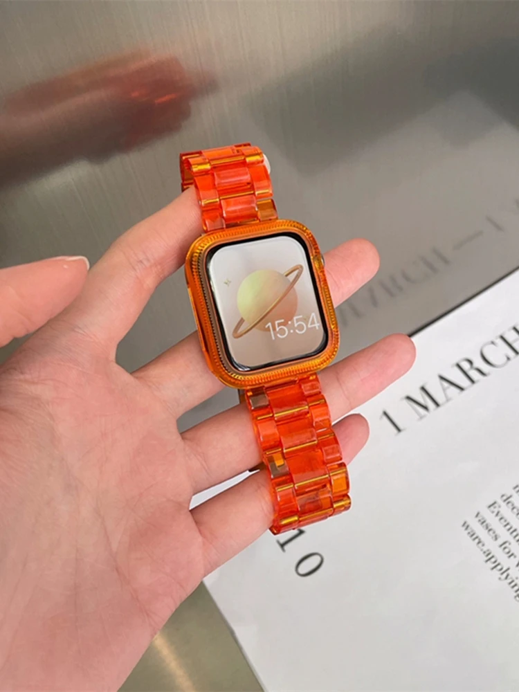 Chic Candy Clear Watch Case & Strap Set - Solid Color Band
