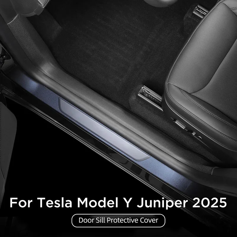 For New Tesla Model Y Juniper 2025 Door Sill Strip Guard Car Accessories Front R