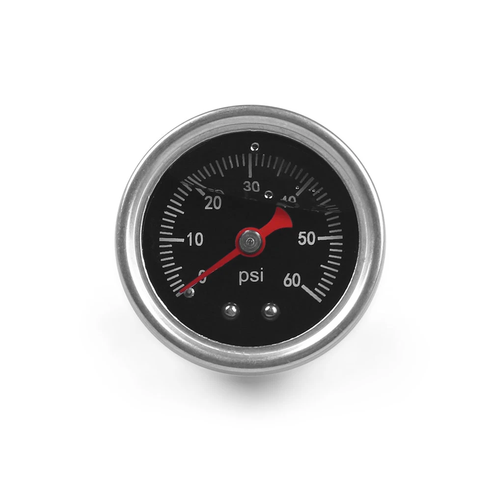 45mm 게이지 조절식 연료 압력 조절기 게이지 0-60psi 0-100psi 리퀴드 크롬 블랙 유니버셜