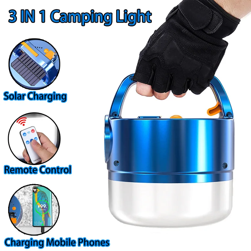 

Portable Solar Power Camping Light USB Rechargeable Flashlight Tent Lamp Camp Lanterns Emergency Lights For Outdoor