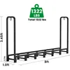 Firewood Rack Outdoor Heavy Duty Fire Wood Racks Outdoor for Firewood Log Holder Wrought Iron Firewood Log Racks Stand Wood Pile 2
