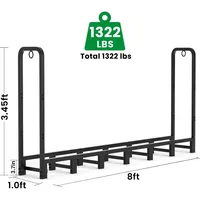 Firewood Rack Outdoor Heavy Duty Fire Wood Racks Outdoor for Firewood Log Holder Wrought Iron Firewood Log Racks Stand Wood Pile 2