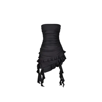 Summer Sexy Mini Dress Women Sleeveless Strapless Streetwear Backless Bodycon Black Dress Party A-LINE Dresses Y2k 6