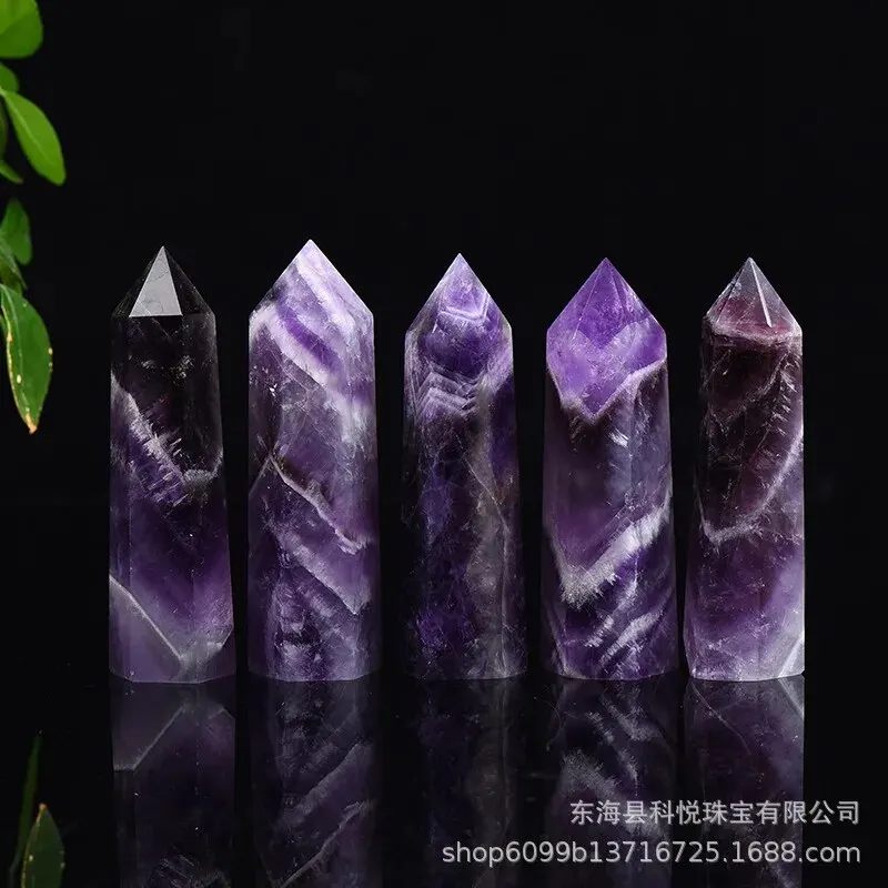Crystal Column Single Pointed Six-edge Stone
