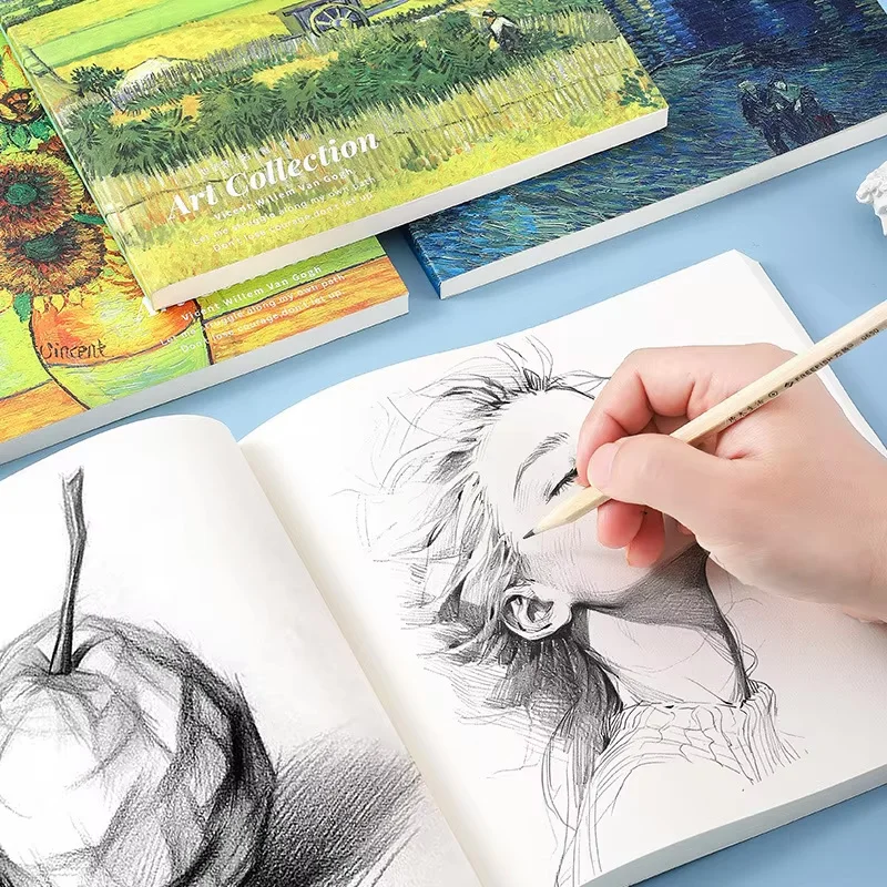 Van Gogh-Inspired Premium Oil Painting Sketch Book - 80 Pages of Thick, Blank Canvas
