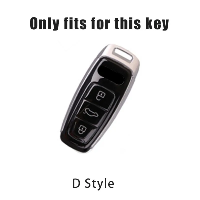 Key Case Cover Soft TPU Car Remote Key Case Cover Keyless Protection Shell Fob for Audi A3 A4 B9 A6 A7 4K A8 E-tron Q5 Q8 C8 D5 SQ8 Accessories