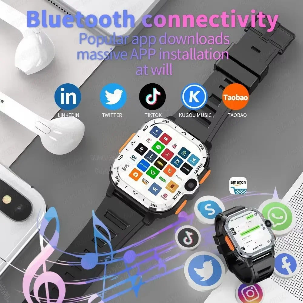 2025NEW Quad-Core CPU 5G Network GPS SmartWatch Sport Men Women HD Camera SIM Card WIFI Wireless 64GB LargeMemory NFC SmartWatch 6