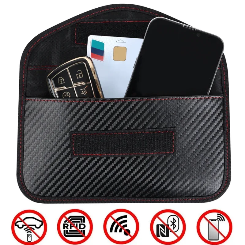 

Car Keys Signal Blocker bag Remote Control Blocking Shielding Faraday Bag Protector Bag Keys Pouch Safe Lock Key Case