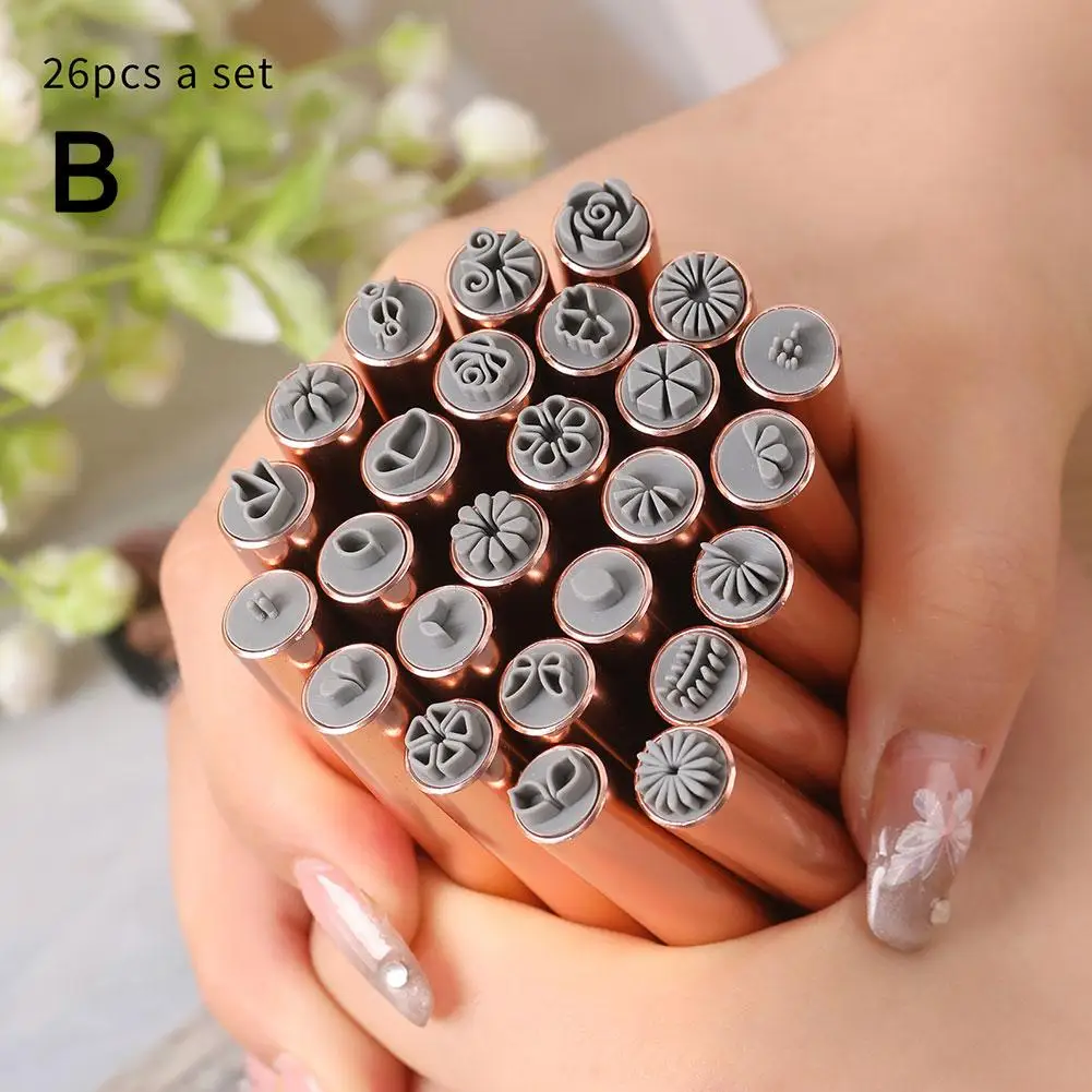 Nail DIY Stamp Pen Sets 26pcs Art Nail Doodle With Pattern Pen Stippling Petal Accessory Artificial Embellished DIY Se D3P7