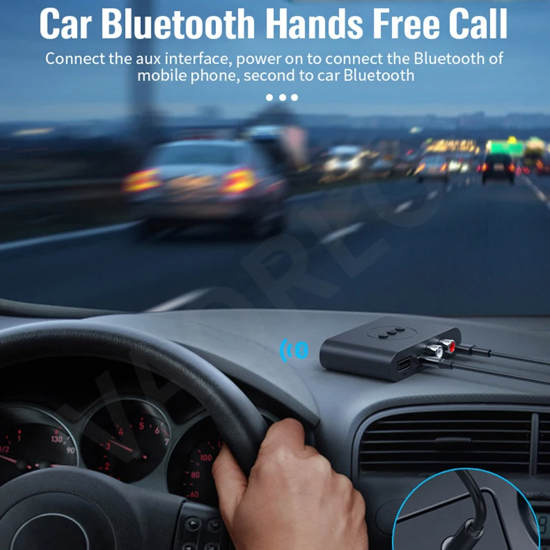 NFC Bluetooth 5.0 Audio Receiver Wireless Stereo Music Adapter RCA 3.5mm Car Hands-free with Mic Support U Disk Music Play