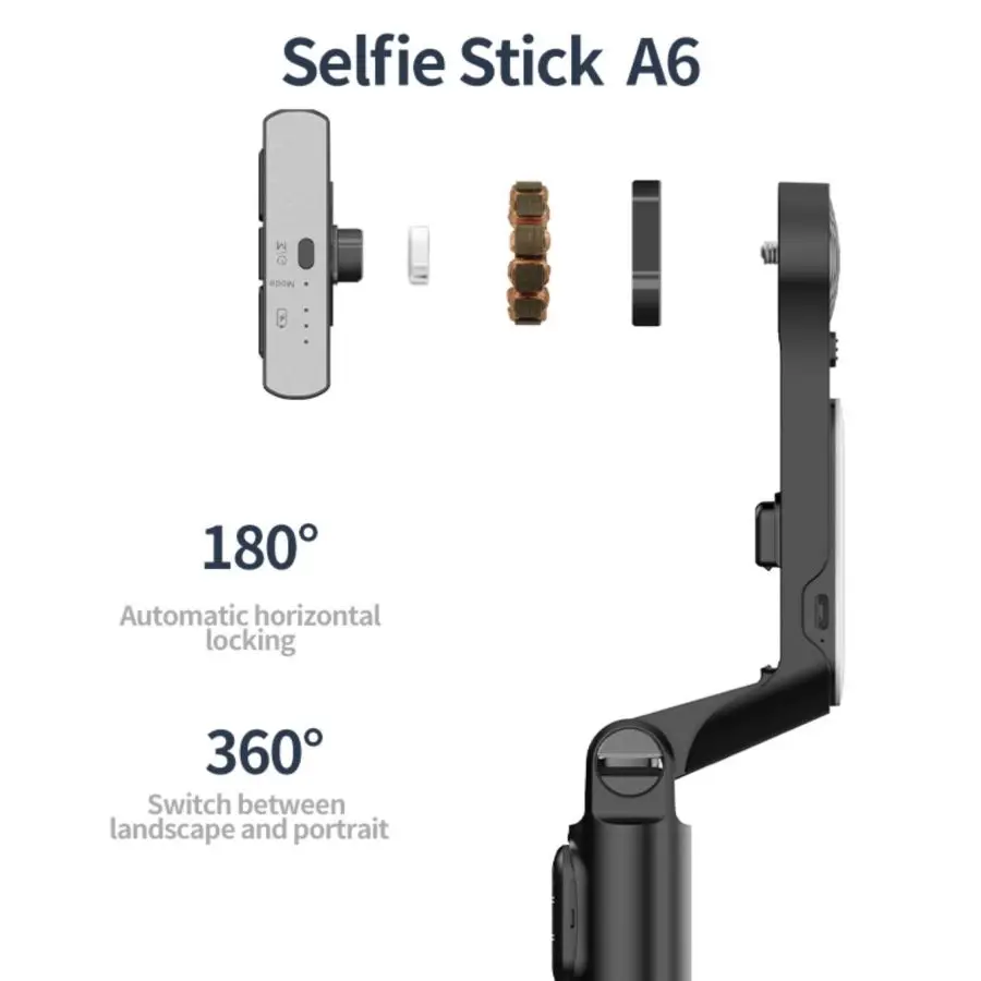 Smartphone fixé sur un gimbal stabilisateur 3 axes, télécommande détachable, anti-secousse pour des vidéos stables