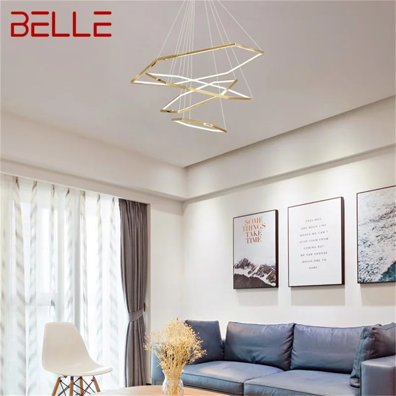 

BELLE Nordic Pendant Lights Gold Creative Contemporary LED Lamp Fixture For Home Decoration Living Room
