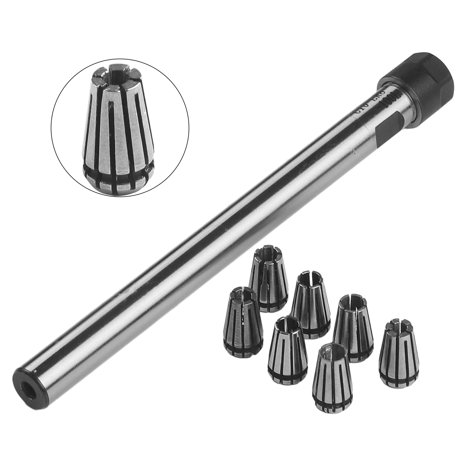 

1PC C10 ER8A 100L Collet Chuck Holder & 7 PCS ER8 Collet Set For CNC Milling Lengthen Tool Carrier Tools Set