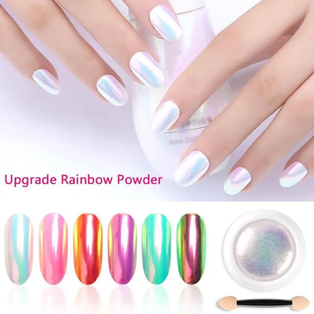 Polvere Glitter Per Unghie Olografica Aurora Pigment Nail Rainbow Effect Neon Tool Nail Art Color Mirror Decorazioni Fai Da Te C5Q8