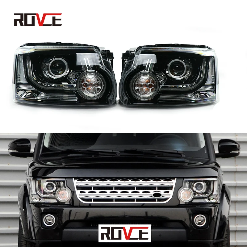 

ROVCE LED Headlights Front Car Headlamp For Land Rover Discovery 4 2014-2016 Original Style High Beam Car Lights Accessories