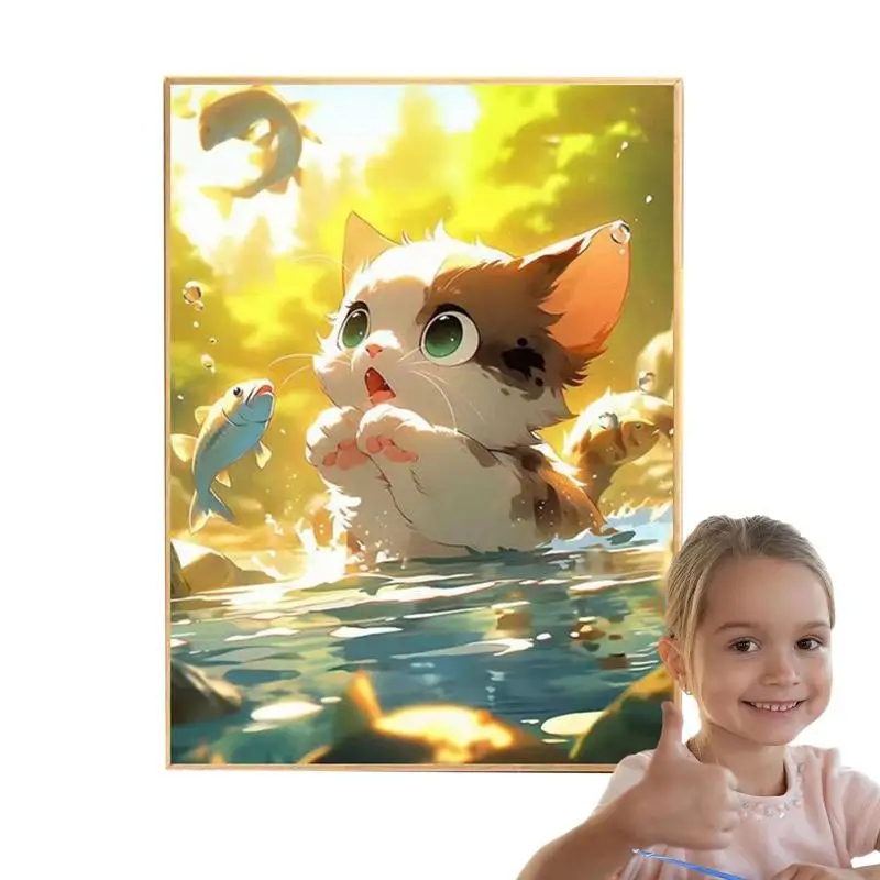 

Oil Number Painting Cat Digital Painting By Numbers DIY Gift Canvas Painting Kits For Adults Fun And Easy Paint By Number Kits